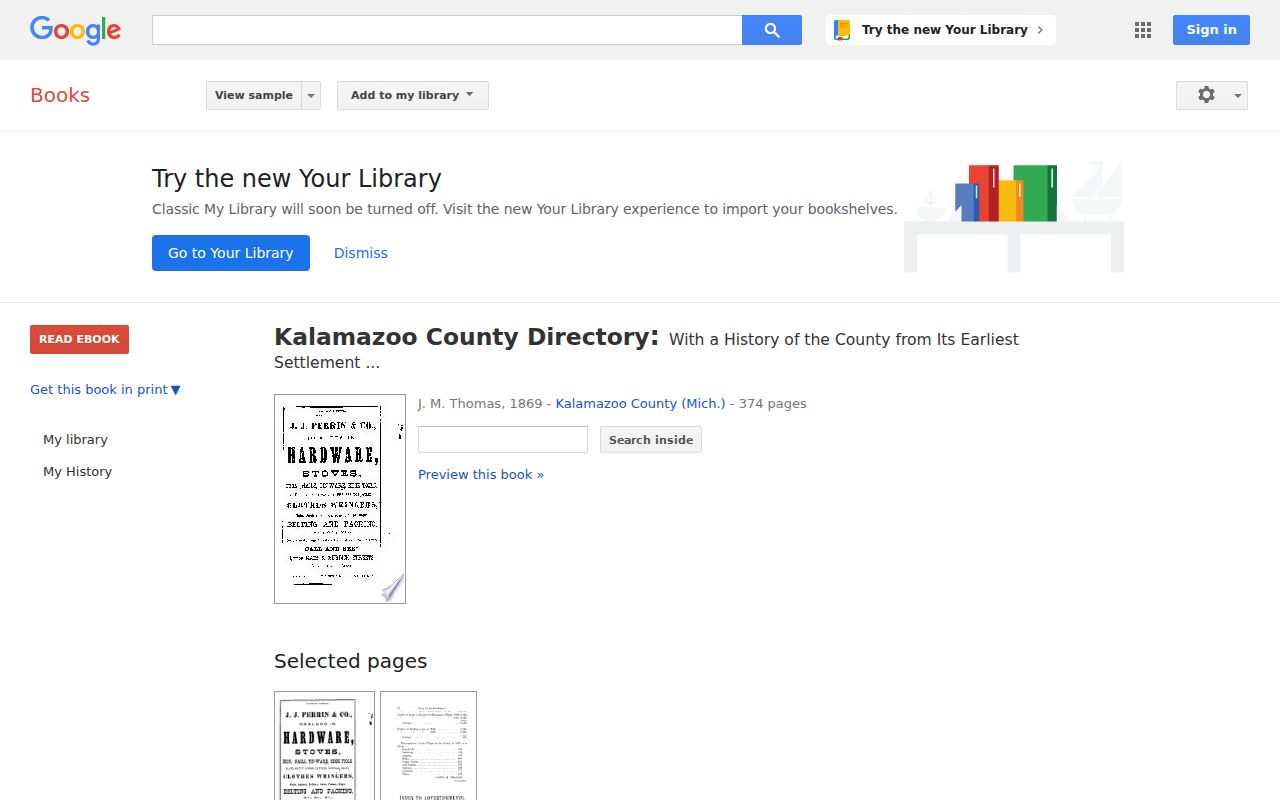 Portage city directory digitized 1869 Kalamazoo County volume