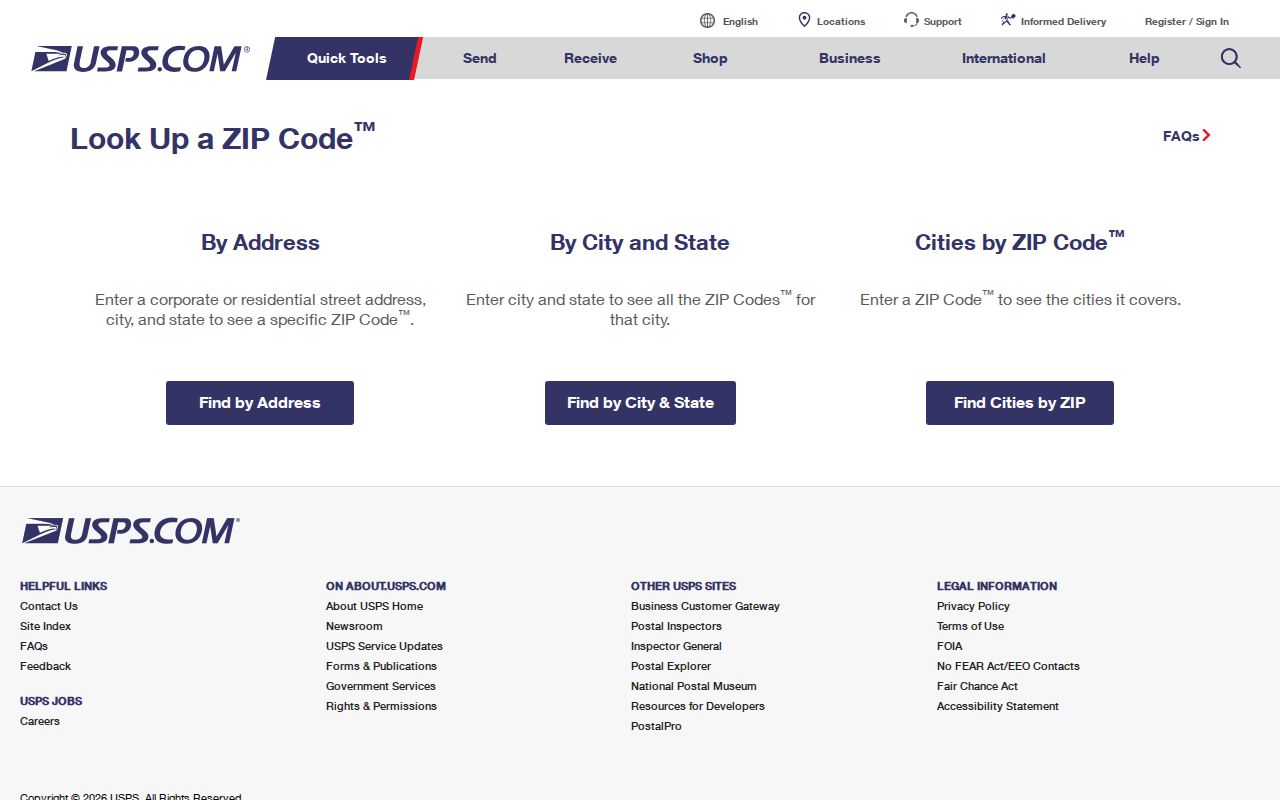 Portage ZIP code directory using the official USPS ZIP Code Lookup